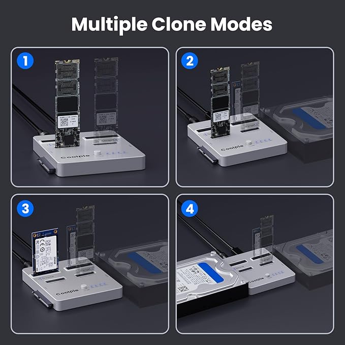 CR311 3-in-1 SSD Cloner, USB3.2 Gen2*2 M.2 Reader, Supports M.2 NVMe/SATA, SATA 2.5''/3.5'' HDD