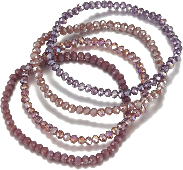 Noessla Beaded Boho Stretch Bracelet Colorful Stackable Crystal Beads Bracelets Trendy Costume Jewelry Mothers Day Gifts for Women