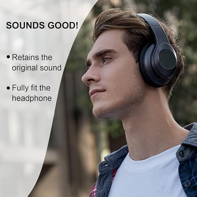 Replacement Ear Pads for Bose QuietComfort 35 35 II 15 25(qc 35 25 15/QC35 ii), Headphone Ear Covers, High Density Memory Cotton, Soft Leather, Adaptive Noise Isolation Headphones Pads Cushions-Grey