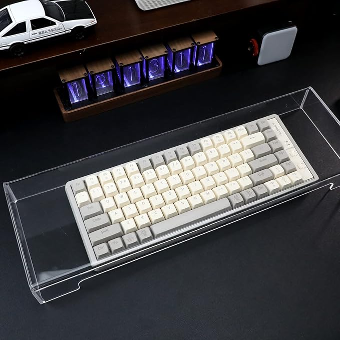 Keyboard Cover Acrylic Keypad Cover: Cabilock Clear Keyboard Dust, Anti Cat, Protector for Desktop, Prevent Cats from Touching (18.5x5.9x1.8 inch)