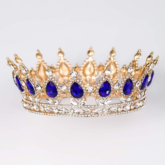 FORSEVEN Queen Crown Rhinestone Wedding Crowns and Tiaras for Women Costume Party Hair Accessories Princess Birthday Crown Crystal Bridal Crown Halloween Decorations Headband