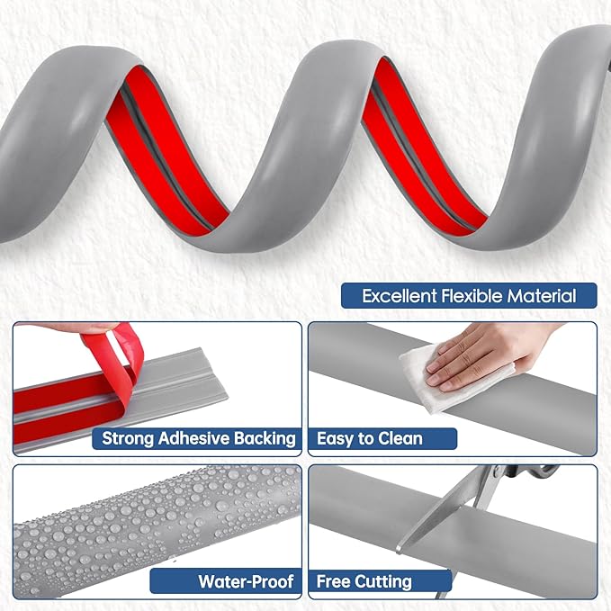 Floor Cord Cover for Wires on Floor Self Adhesive Cord Hider Floor Cable Management Wire Covers for Cords Protector Prevent Cable Trips Cord Cavity W 0.51" x H 0.31", Gray, 10Ft