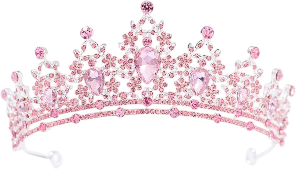 FORSEVEN Crystal Tiaras for Women, Wedding Tiaras and Crowns for Women Tiaras for Birthday Party Princess Crown Hair Accessories Bride Rhinestone Halloween Decorations Headband