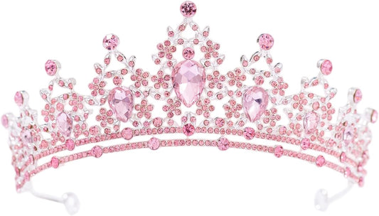 FORSEVEN Crystal Tiaras for Women, Wedding Tiaras and Crowns for Women Tiaras for Birthday Party Princess Crown Hair Accessories Bride Rhinestone Halloween Decorations Headband