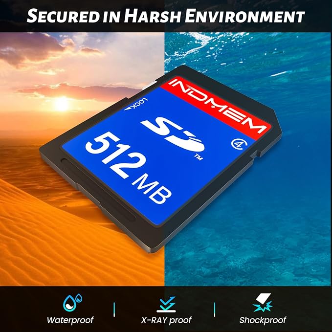 INDMEM SD Card 512MB, 10 Packs Class 4 512MB Flash Memory Card MLC Standard Secure Digital Cards Camera Cards