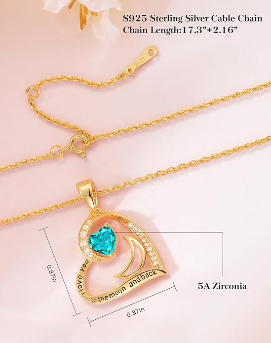Heart Gold Necklace for Women Birthday Gifts for wife Jewelry for Wife Necklace for Girlfriend Mom Daughter Gold Jewelry for Women