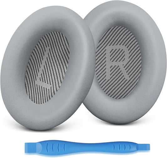 GEVO Ear Pads Cushions Replacement for QC35 ii QC35, Earpads for Bose QuietComfort 35ii 35 Headphones with Protein Leather Noise Isolation Memory Foam (Gray)