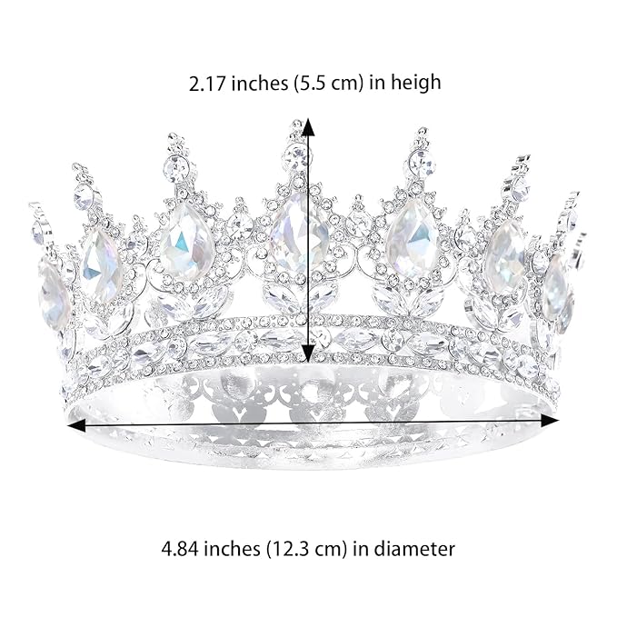Queen Crown for Women Crystal Tiara for Girl Rhinestone Wedding Headband for Bride Hair Accessories for Costume Birthday Party Prom