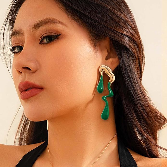 Teardrop Earrings Gold Palated Earrings Large Irregular Geometric Studs Big Lightweight Waterdrop Earrings Jewelry for Women