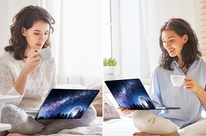 Tuiklol for M4 MacBook Pro 14 Inch Case 2024-2021 Release A3112 A3401 A3185/M3 A2918 A2992/M2 A2779/M1 A2442 Pro/Max Chip,Hard Shell Case with Screen Protector for Touch ID, Moonlight