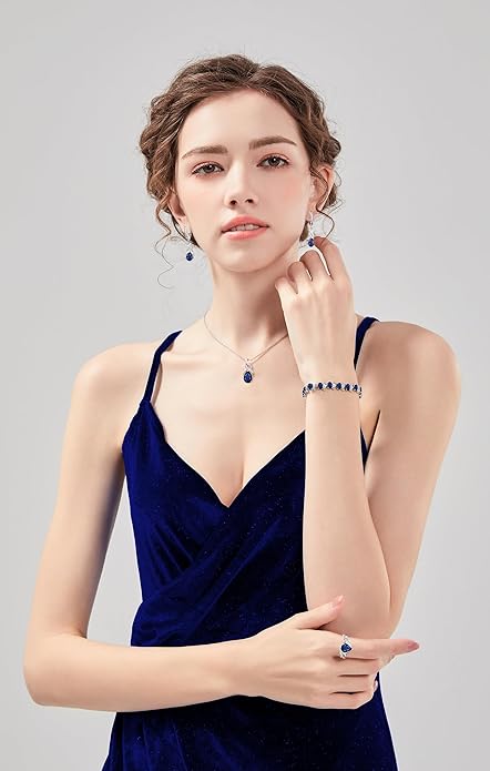 GZWHD Jewelry Set for Women CZ Earrings Necklace Ring Bracelet Set Prom Party Wedding Jewelry Gift for Mother Friend Wife