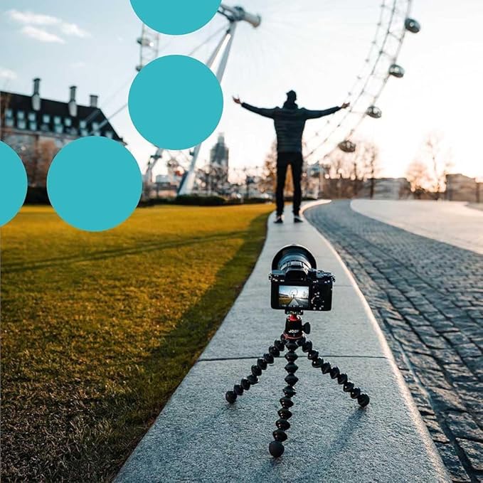 JOBY GorillaPod 3K Kit, Compact Stand 3K and Ballhead for Compact Cameras, Tripod Kit, Travel Tripod for Cameras, Holds Devices up to 6.6lbs, JB91507, Made in Italy, Black/Charcoal