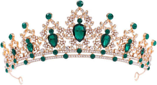 FORSEVEN Crystal Tiaras for Women, Wedding Tiaras and Crowns for Women Tiaras for Birthday Party Princess Crown Hair Accessories Bride Rhinestone Halloween Decorations Headband
