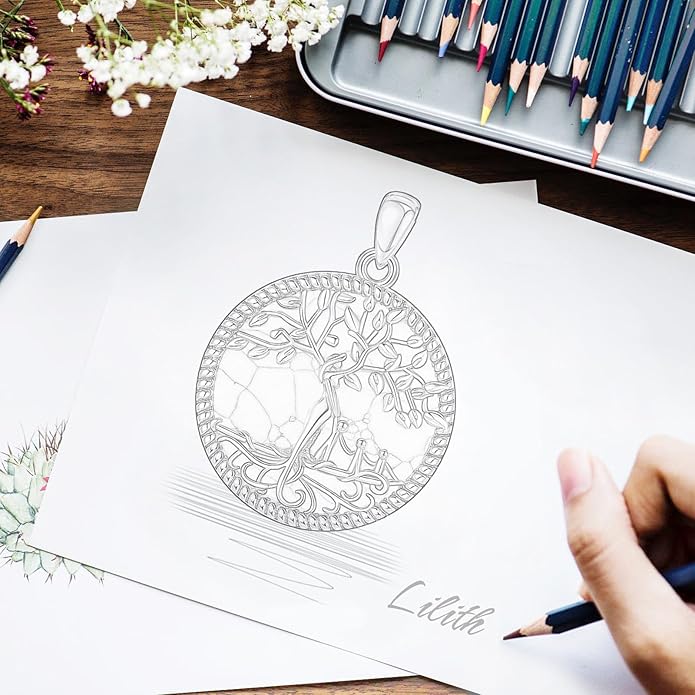 Vito 925 Sterling Silver Tree of Life Necklace for Women, Mother Tree Pendant for Mom Mother Necklace Mother's Day Jewelry Gift for Wife Grandma, 18/22 Inch Chain