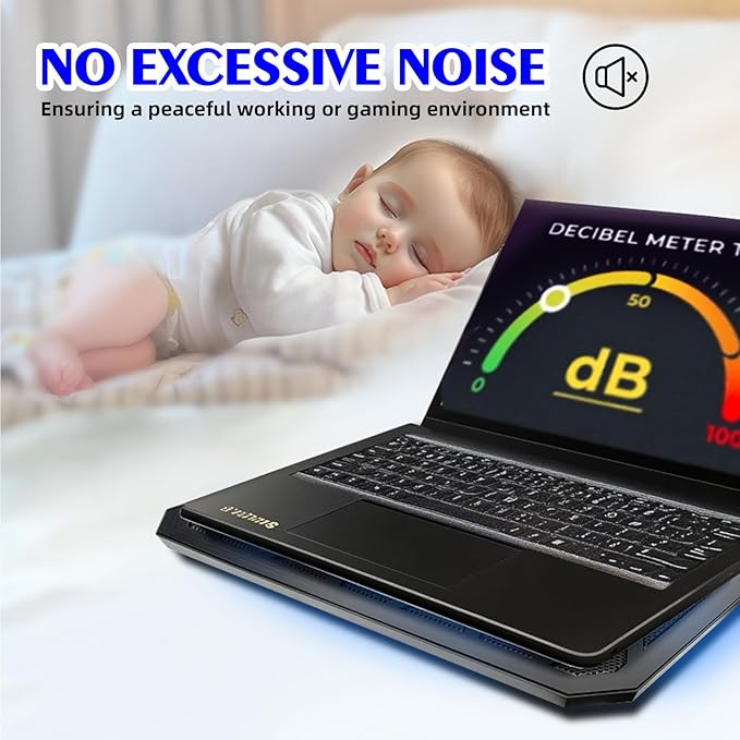 NAGAN Laptop Cooling Pad with 6 Fans, Ergonomic USB Powered Cooling Pad for Laptop with Dual USB 2.0 Ports, Height-Adjustable, Metal Mesh Gaming Notebook Cooler, Fits 14-17.3 inch Laptops