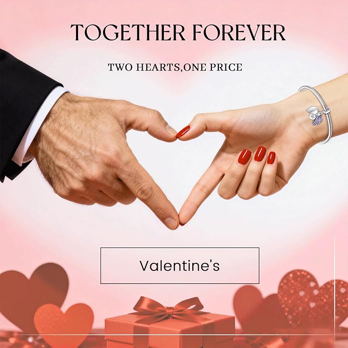 NINGAN “I Love You” Dangle Charm Love Heart Pendant Bead for Women Wife Girlfriend with 5A Cubic Zirconia for Charm Bracelets 925 Sterling Silver