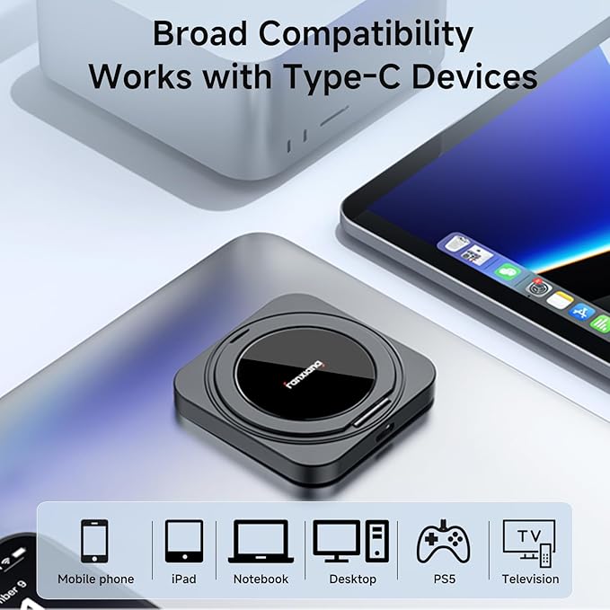 fanxiang 1TB Magnetic Portable SSD with 360° Rotating Stand, Up to 2000MB/s, USB-C 3.2 Gen 2x2 External Solid State Drive,Compatible with iPhone 15/16, Android,Mac, PC, and Tablets