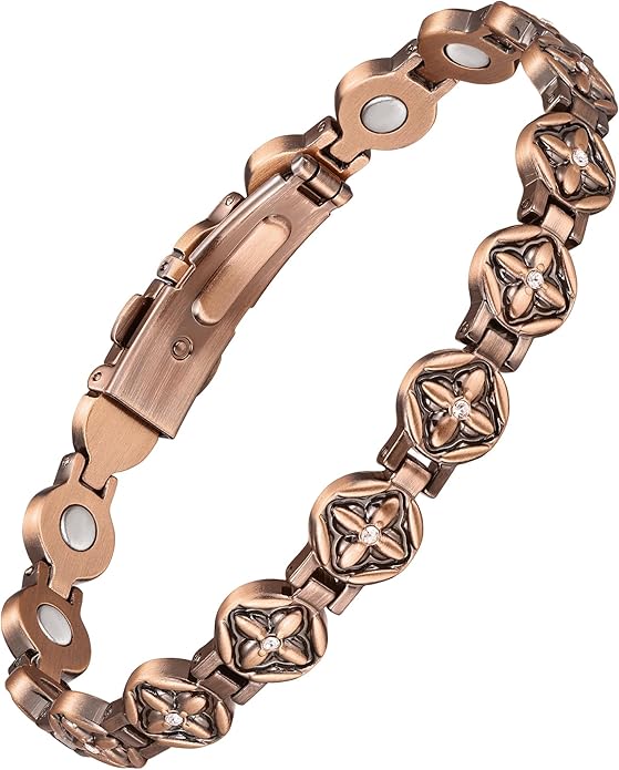 Jecanori Pure Copper Bracelet for Women,Copper Magnetic Bracelet With 3500 Gauss Magnets, Adjustable Jewelry Gift with Sizing Tool