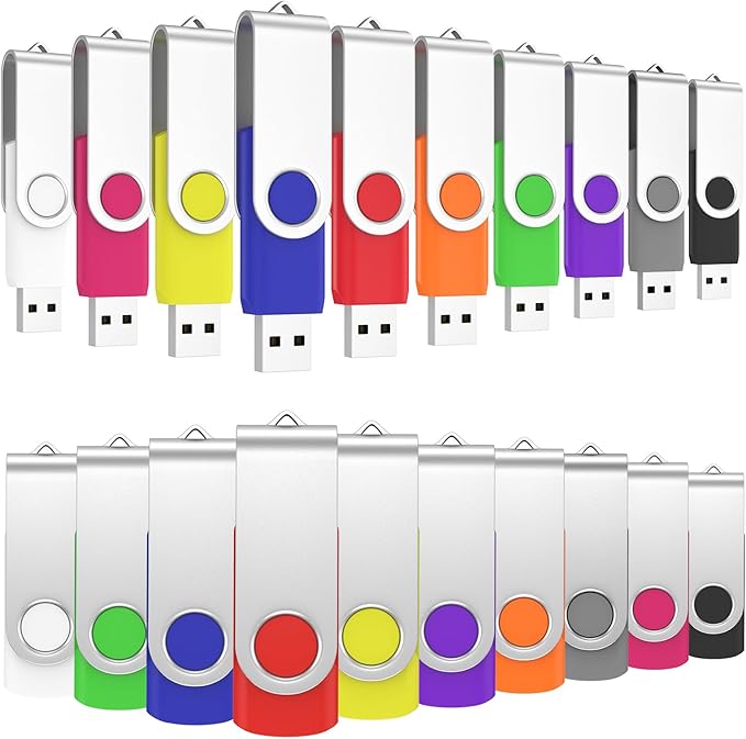 ABLAZE 16GB Flash Drives 500 Pack, USB 2.0 Thumb Drives Bulk Swivel Memory Stick Bulk USB 500 Pack Pendrives 16GB (Mixcolors)