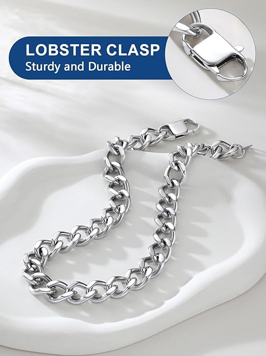 ChainsPro Cuban Link Chain for Women,Stainless Steel Chunky Necklace Silver/Gold Plated Thick Chain Choker, 12/16/20 mm Width,18" and 20" Punk Hip Hop Trendy Non Tarnish Jewelry Gifts