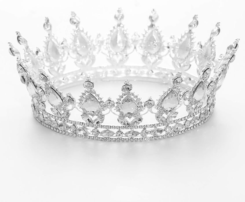 FORSEVEN Queen Crown Rhinestone Wedding Crowns and Tiaras for Women Costume Party Hair Accessories Princess Birthday Crown Crystal Bridal Crown Halloween Decorations Headband