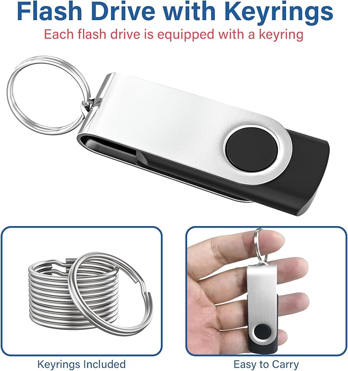 Bulk Flash Drives 2GB 100 Pack, Wooolken USB 2.0 Thumb Drives Pack Memory Stick USB Drive Pendrive for PC Laptop Computer (Black)