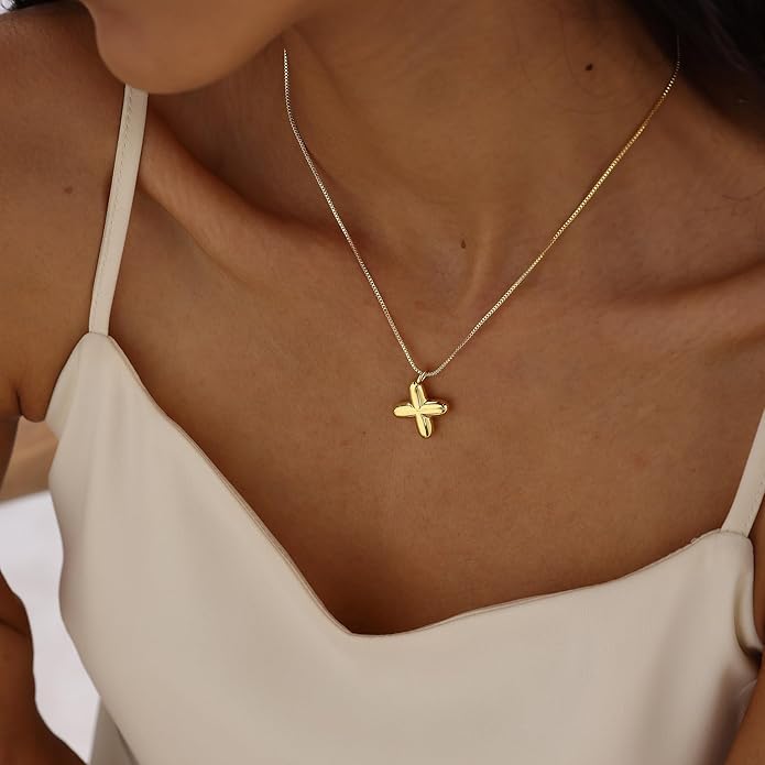 Bubble Gold Silver Letter Necklace Initial Necklaces for Women Trendy 14K Dainty Charm Pendant Name Necklace Personalized Jewelry Gift for Women Teen