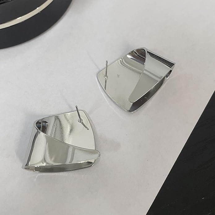 Unique Abstract Earrings For Women,Geometric Statement Stud Earring Large Hypoallergenic Earring for Gift