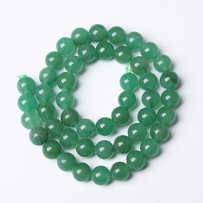60pcs 6mm Natural Green Aventurine Beads Semi Precious Round Smooth Gemstones Beads for Jewelry Making DIY Necklaces Bracelets