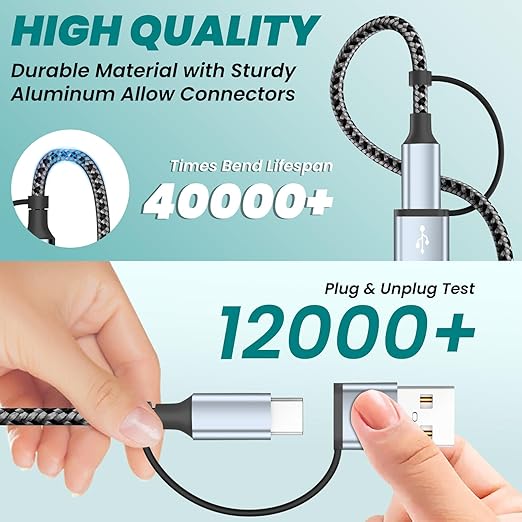 Travel Essentials 4 in 2 Multi Charging Cable for iWatch Charger(2Pack 5FT),USB A/USB C Multiple Charger Cable/Cord for All Devices Compatible for iWatch Ultra/SE/10-1,iPhone 16-11, Android,More