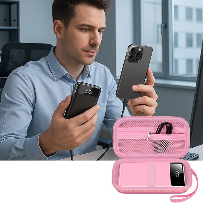 Portable Bank Charger Case for SABANI for Charmast for OHOVIV for VRURC for YILANS for CFIAI for LOVELEDI for RGVOTA for Miday for RONEGN for POIYTL for IAPOS Fast Charging Battery (Pink)