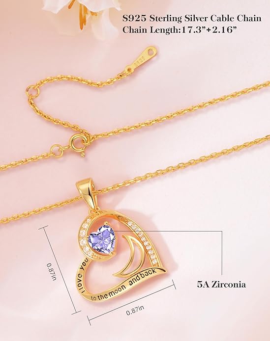 Heart Gold Necklace for Women Birthday Gifts for wife Jewelry for Wife Necklace for Girlfriend Mom Daughter Gold Jewelry for Women