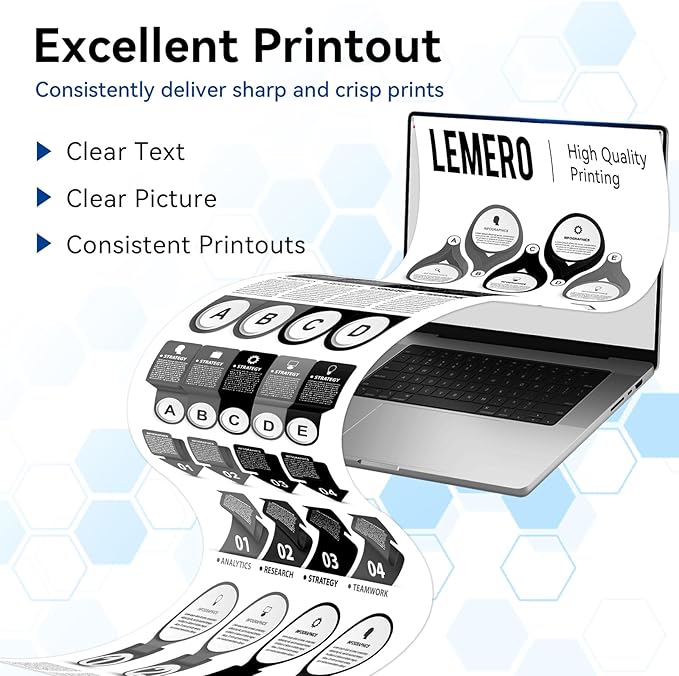 LEMERO Compatible Toner Cartridge Replacement for Brother TN830XL TN830 XL High Yield Toner Cartridge Work with DCP-L2640DW HL-L2460DW HL-L2480DW HL-L2405W MFC-L2820DW Printer 830XL 4-Black