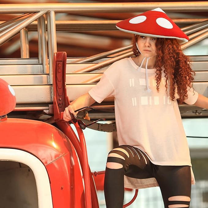 Mushroom Red Plush Hat for Festival Decor | Carnival Party | Halloween | Role Play | Stage Performance | Cosplay Show