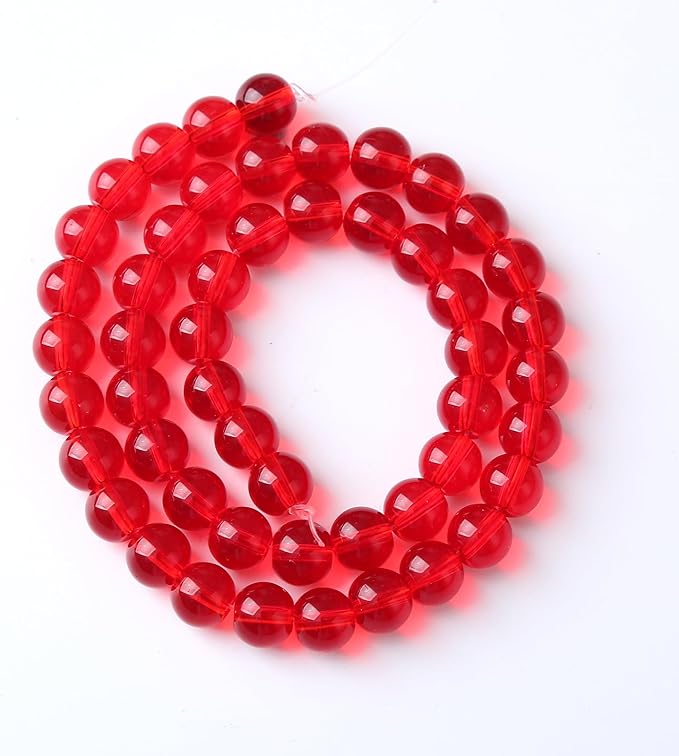120PCS 6mm Garnet Red Glass Crystal Beads for Jewelry Making Crystal Energy Healing Power Stone Beads 2 Strand 32" DIY Bracelet Necklace Accessories