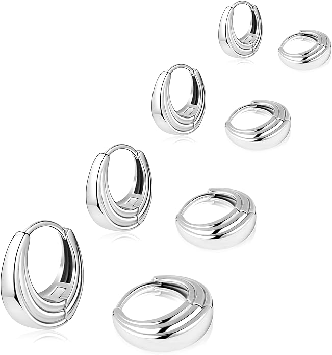 Small Gold Huggie Hoop Earrings Set for Women Men Hypoallergenic 14K Plated Stack Cartilage Earrings, Multiple Piercing Lightweight Mini Thin Cute Dainty Trendy Jewelry Set Christmas Gifts for Women