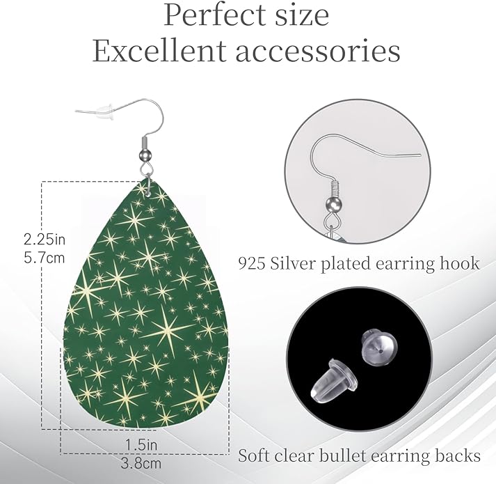 Teardrop Style Leather Earrings Outer Layer Silver Plating Hypoallergenic, Fashion Accessories Suitble Casual Outfits Parties Daily Wear for Sister Mom Wife Friends