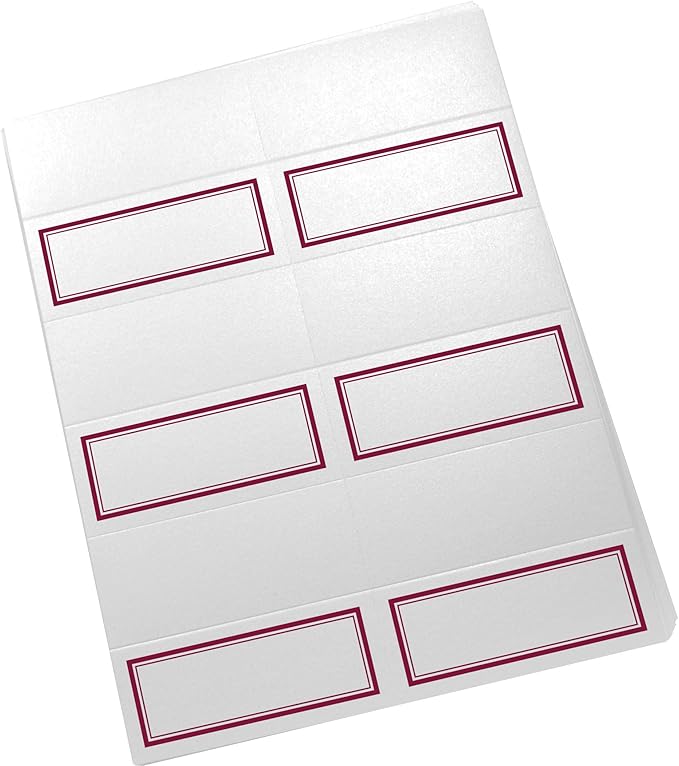 Double Line Border Printable Place Cards, Burgundy (Choose Color), Set of 60 (10 Sheets), Laser & Inkjet Printers - Wedding, Party, Dinner, and Special Events - Made in the USA