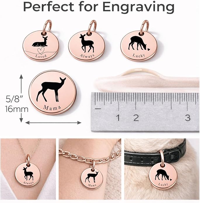 SM Design Mama Animal Charm Set – Set of 4 Stainless Steel Charms – Motherhood & Family Keepsake Jewelry Charmss