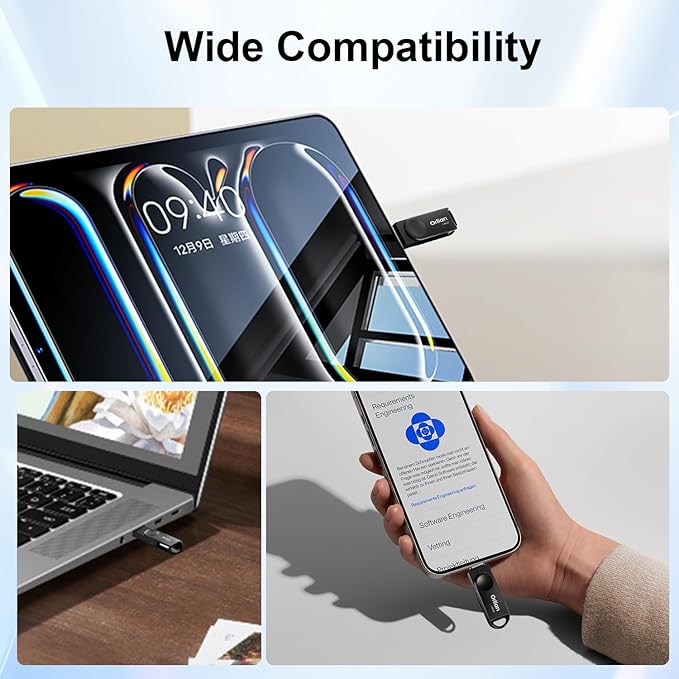 256GB USB-C & USB-A Dual Flash Drive, Waterproof, Metal, Slim Thumb Drive, OTG for PC, Smartphone, Tablet