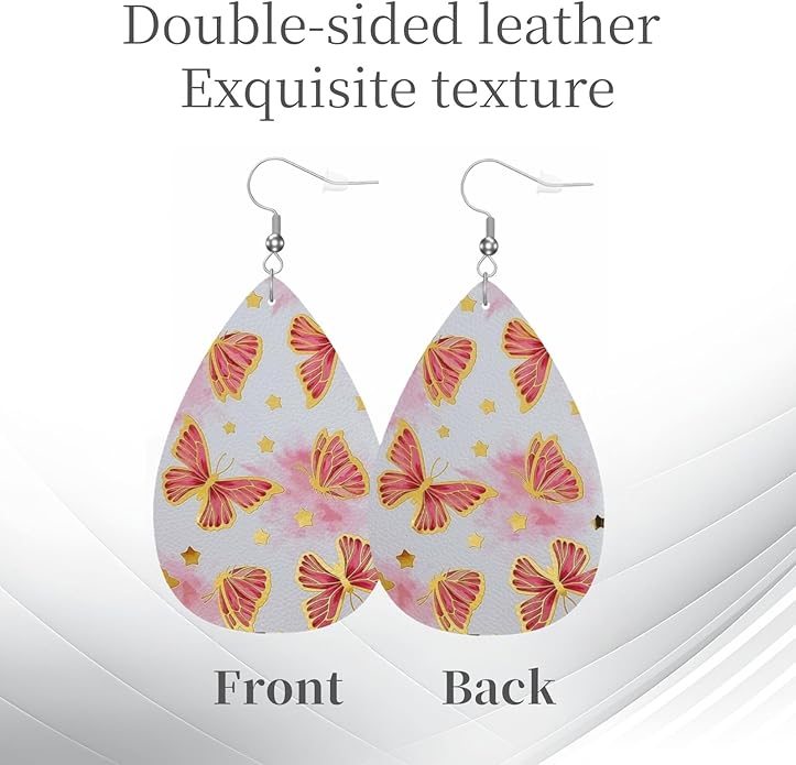 Teardrop Style Leather Earrings Outer Layer Silver Plating Hypoallergenic, Fashion Accessories Suitble Casual Outfits Parties Daily Wear for Sister Mom Wife Friends