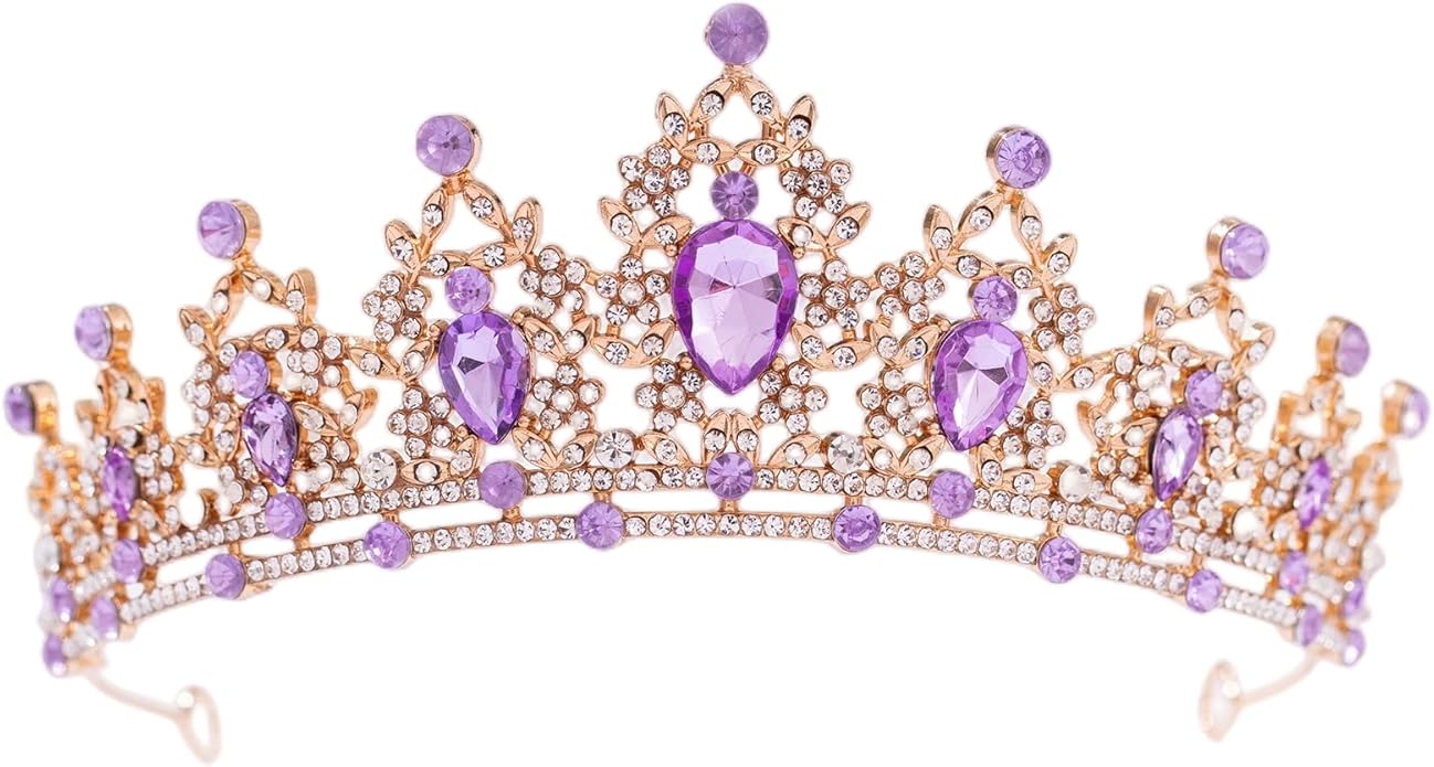FORSEVEN Crystal Tiaras for Women, Wedding Tiaras and Crowns for Women Tiaras for Birthday Party Princess Crown Hair Accessories Bride Rhinestone Halloween Decorations Headband