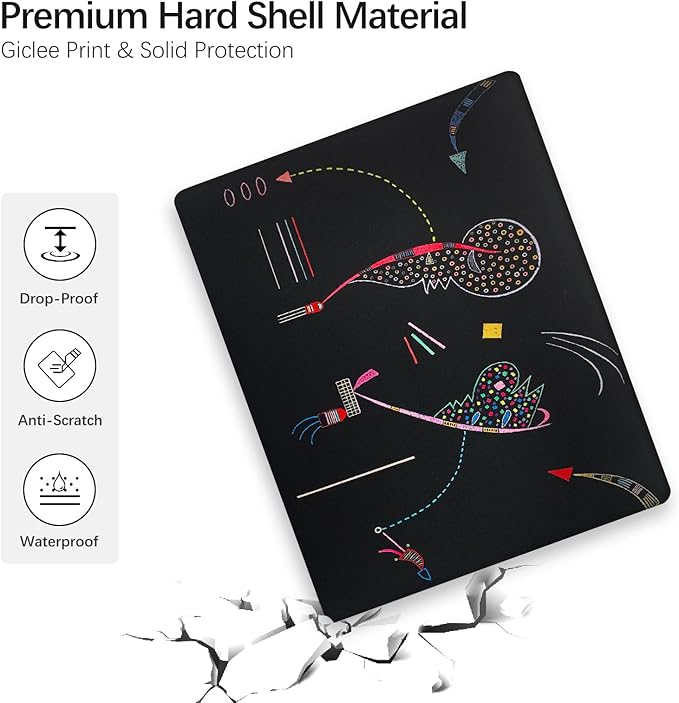 Berkin Arts for MacBook Pro 14 inch Cover A3401 A3185 A3112 A2992 A2918 A2779 A2442 with M4 M3 M2 M1 Chip(2021-2024 Release) Keyboard & Screen Cover Naive Art Illustrated (Two Sides by Kandinsky)