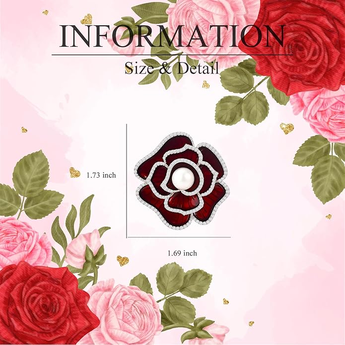 Flower Brooch for Women Rhinestone Flower Brooch Pins Floral Brooches Jewelry Gift for Mom Wife