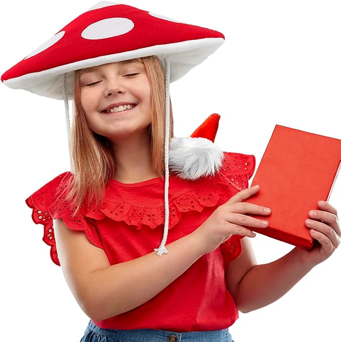 Mushroom Red Plush Hat for Festival Decor | Carnival Party | Halloween | Role Play | Stage Performance | Cosplay Show