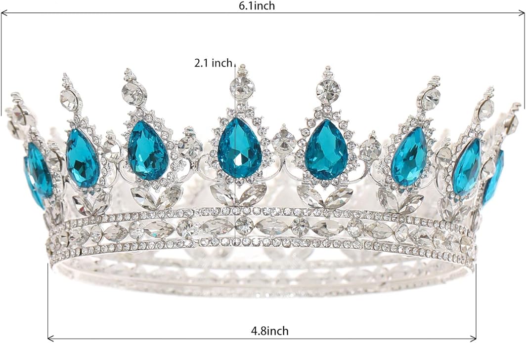 FORSEVEN Queen Crown Rhinestone Wedding Crowns and Tiaras for Women Costume Party Hair Accessories Princess Birthday Crown Crystal Bridal Crown Halloween Decorations Headband