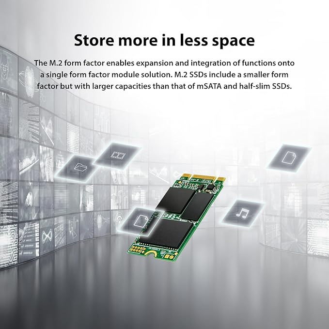 Transcend 128GB M.2 2242 SATA III SSD with Dram Cache, Up to 560MB/s, Compatible w/Ultrabook/Laptop/PC/Desktop, 3D TLC NAND Flash Internal Solid State Drive, LDPC Error Correction, SLC Cache, B+M Key