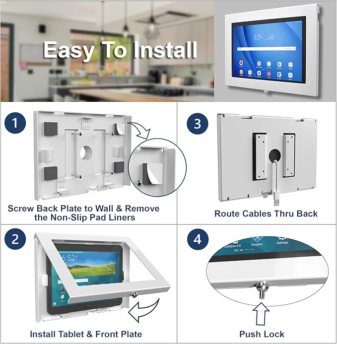 TABcare Locking Anti-Theft Metal Case for Samsung Galaxy TAB Active & Active4 Pro 10.1" Tablet for Kiosk, POS, Store, Show Display, Time Clock (TAB Active4 Pro, Black)