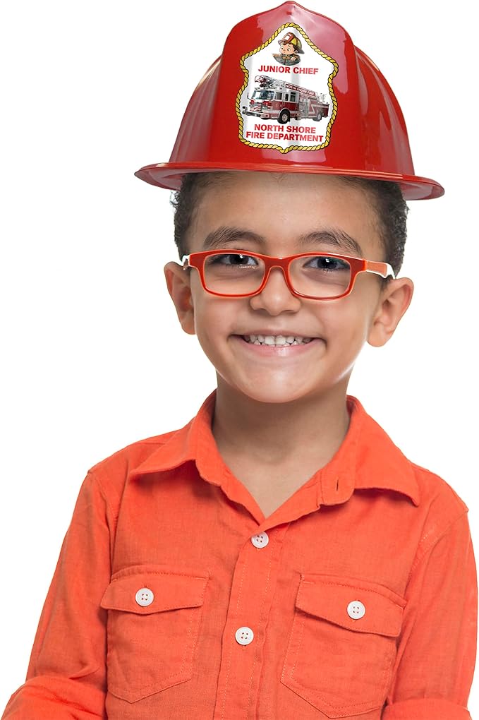 Kenco Kids Customizable Plastic Firefighter Hats -Choose your style, add your name or department