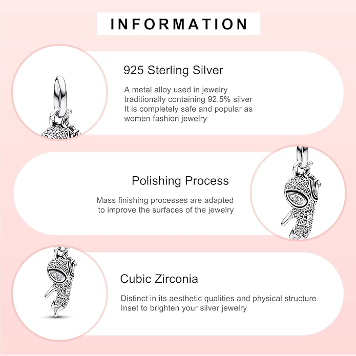 MITSOKU 925 Sterling Silver Charms for Bracelets Necklaces Animal prototype Pendant Safety Chain Dangle Pendants Beads Christmas Day Charms Jewelry Gift for Women